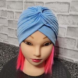 Vintage Inspired Light Blue Turban Hat, OSFM